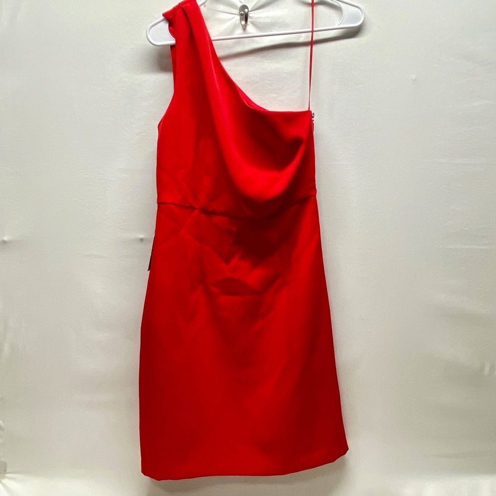 Express Party Dress Women's 4 Bright Red One Shoulder Cocktail Holiday Wear NWT